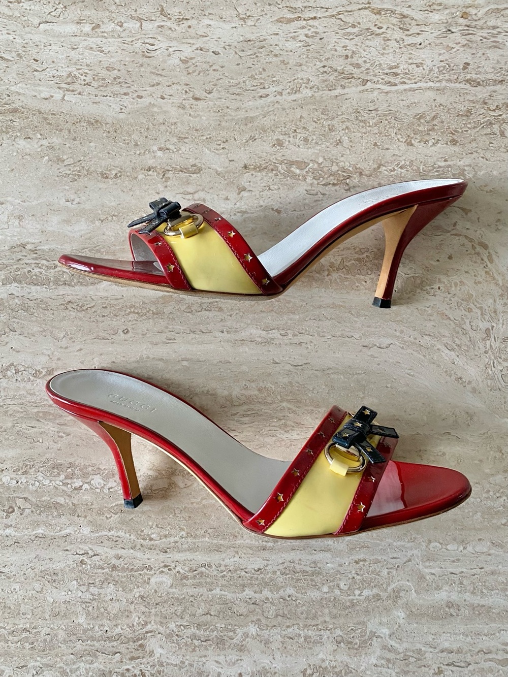 Vintage Gucci Star Bow Horsebit Mule Sandal Heels - Picture 3 of 12